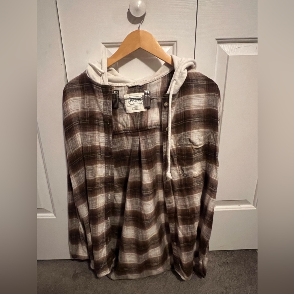 AMERICAN EAGLE OUTFITTERS HOODED FLANNEL